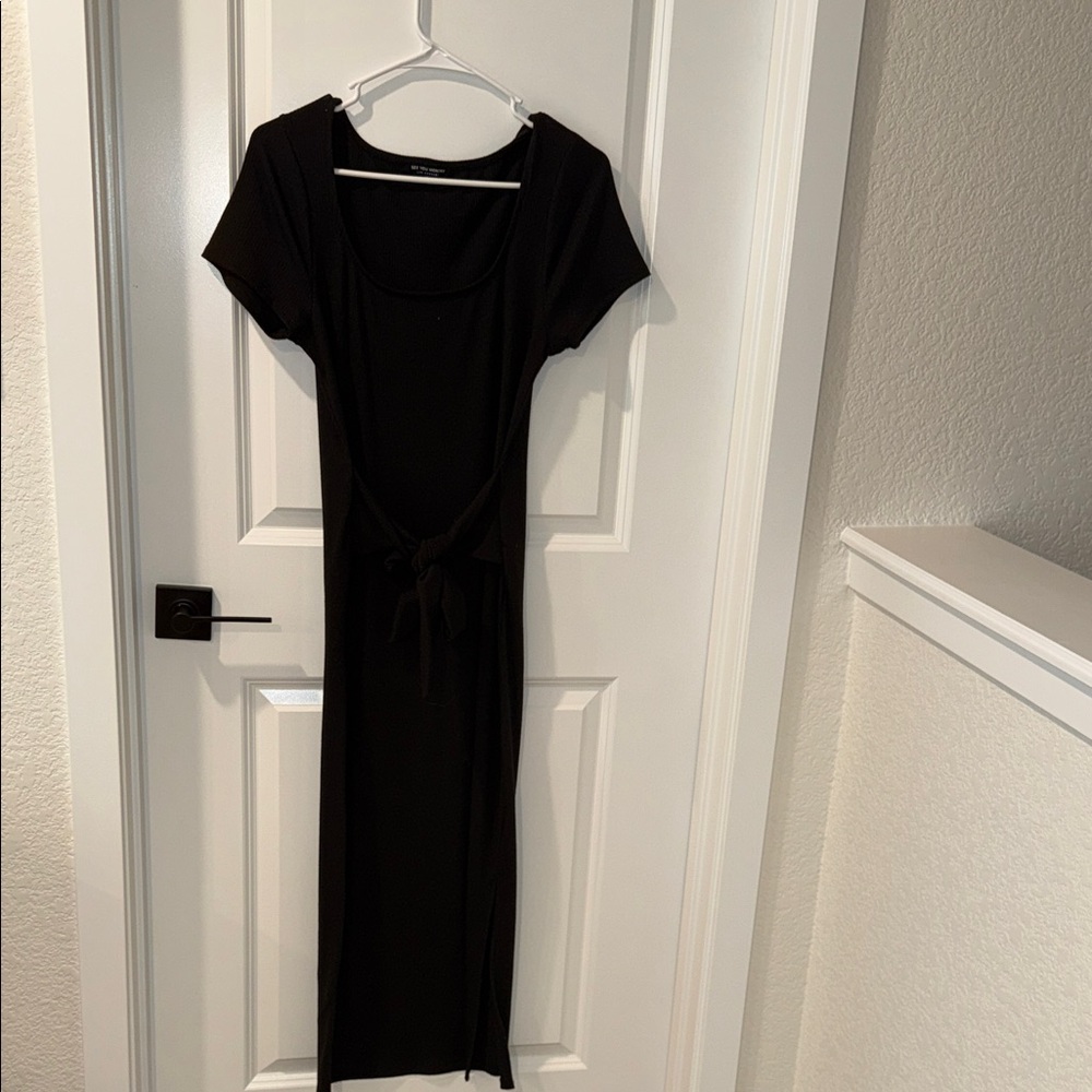 See You Monday Classic Black Midi Dress